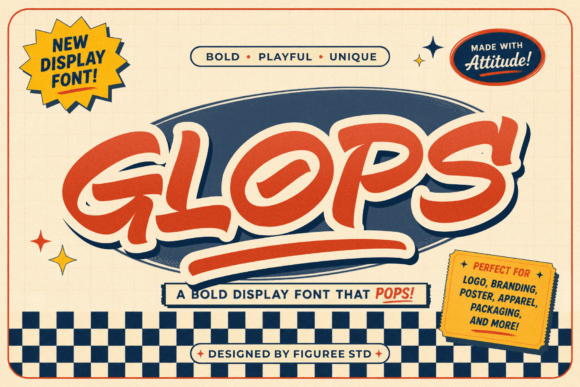 Glops Font: A Retro Brush Typeface for Handmade Brands