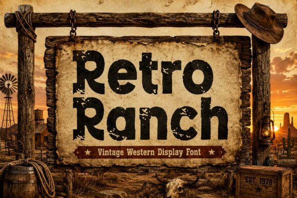 Retro Ranch Font for Editorial Design and Branding